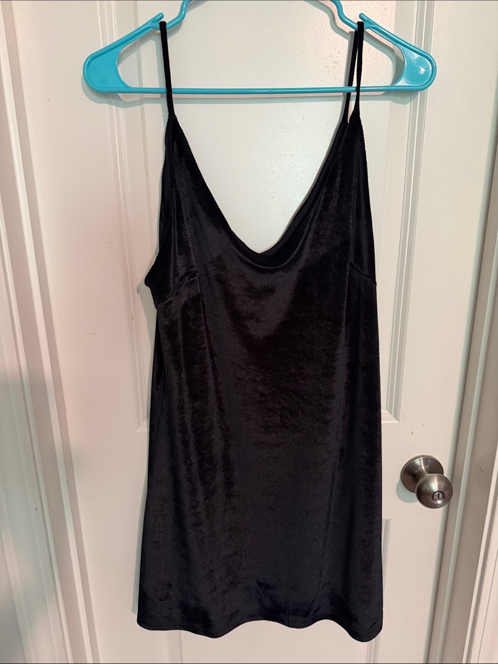 Women's Black Slip Dress - Elegant Spaghetti Strap